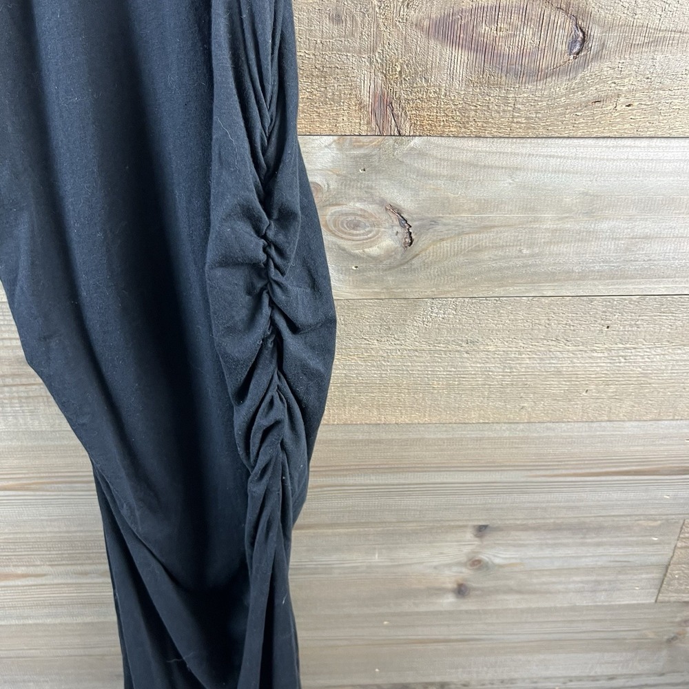James Perse Standard Womens Dress Sleeveless Ruched Black Minimalist Medium 2 - Picture 4 of 7